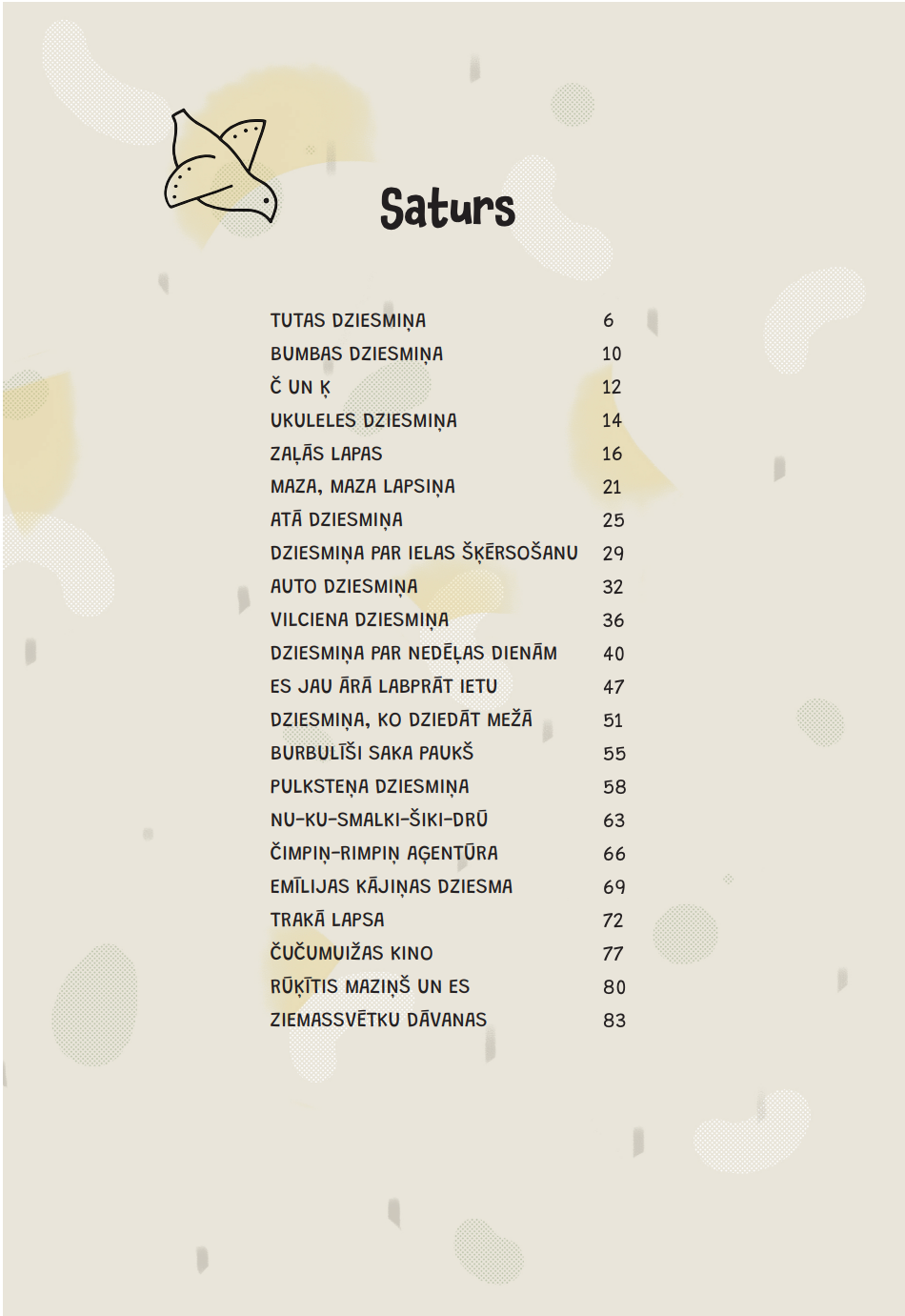 Nošu grāmata "Dziesmas bērniem"